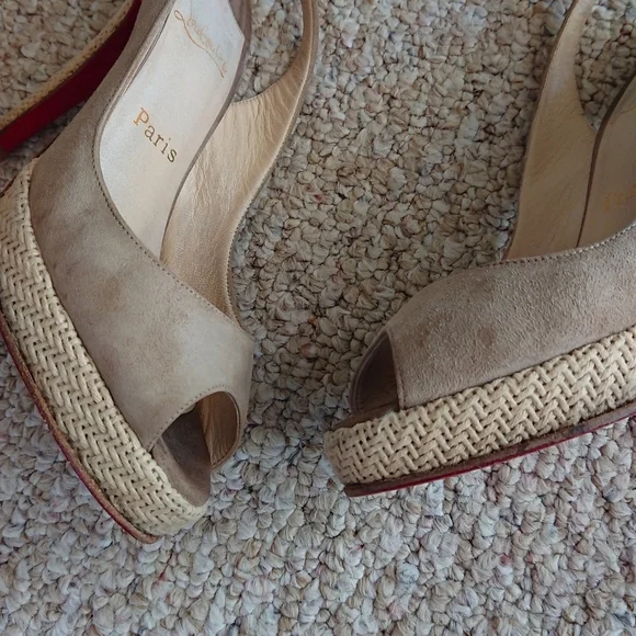 Christian Louboutin Tan Slingback Sandals